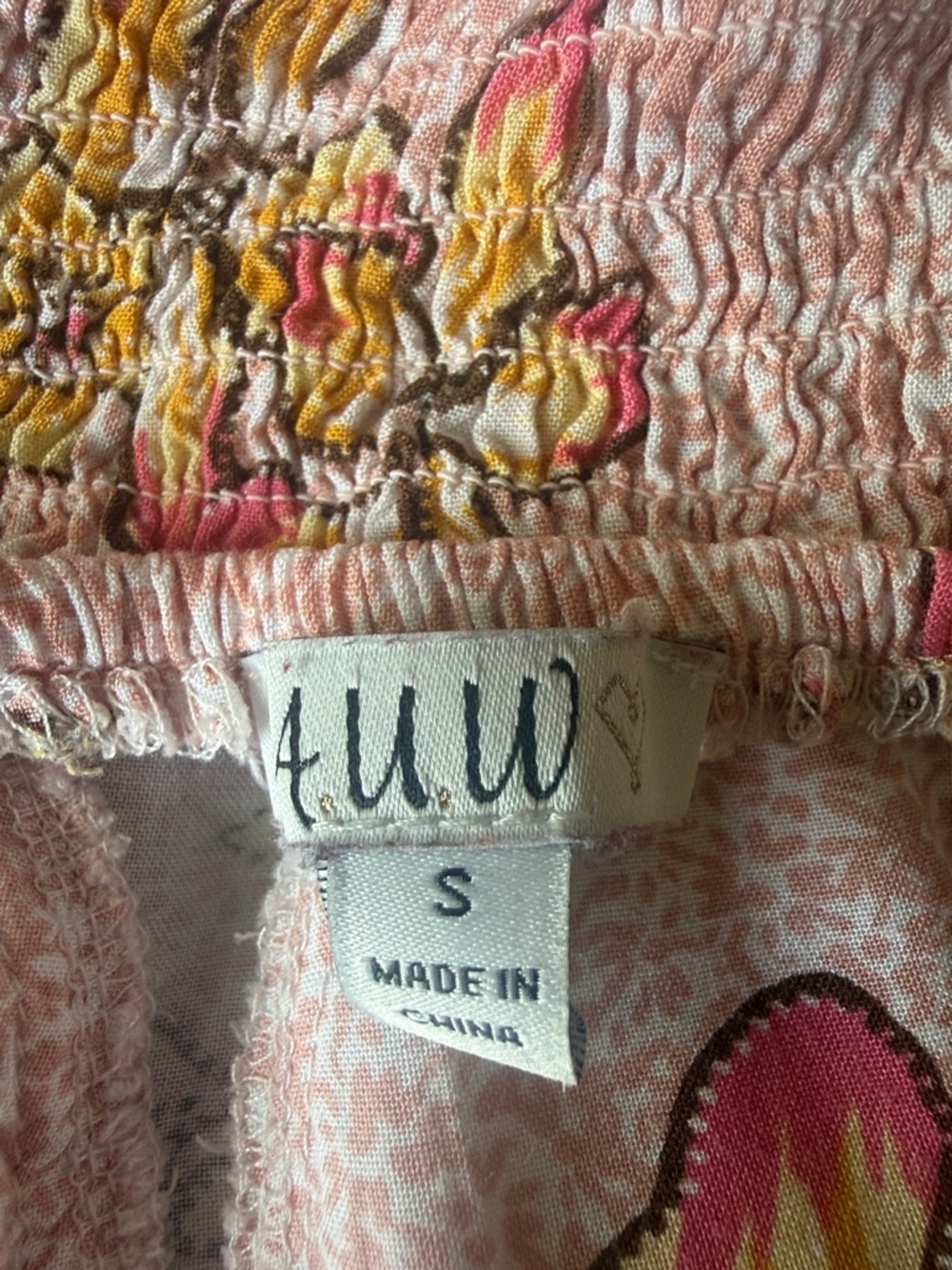 Floral Tie-Shoulder Sundress in Pink and Yellow - Picture 6 of 6